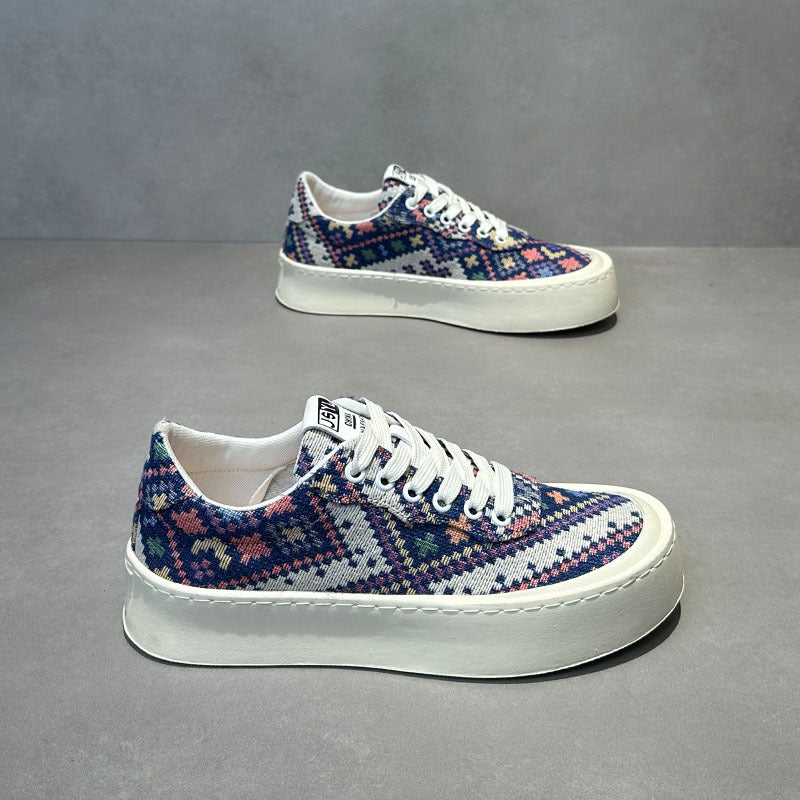 Trendy Embroidered Cloth Board Comfortable Breathable Soft Bottom Men's Casual Shoes