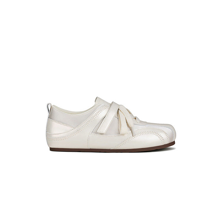 Training Height Increasing Insole Satin Velcro Ballet Mary Women's Casual Shoes