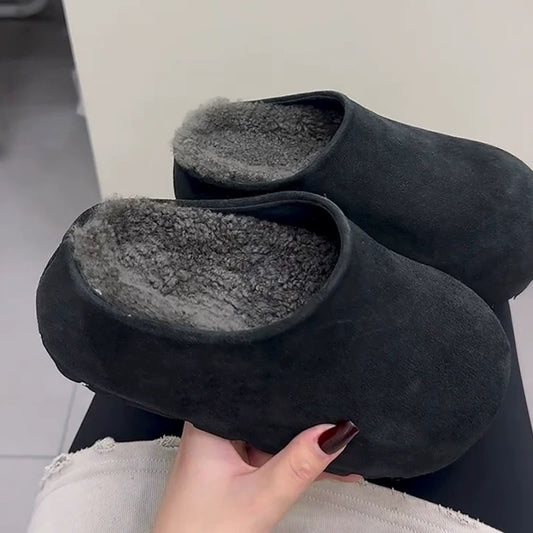 Women's Thick Bottom Closed Toe Half Outer Wear Slip-on Small Versatile Thick-soles Slippers