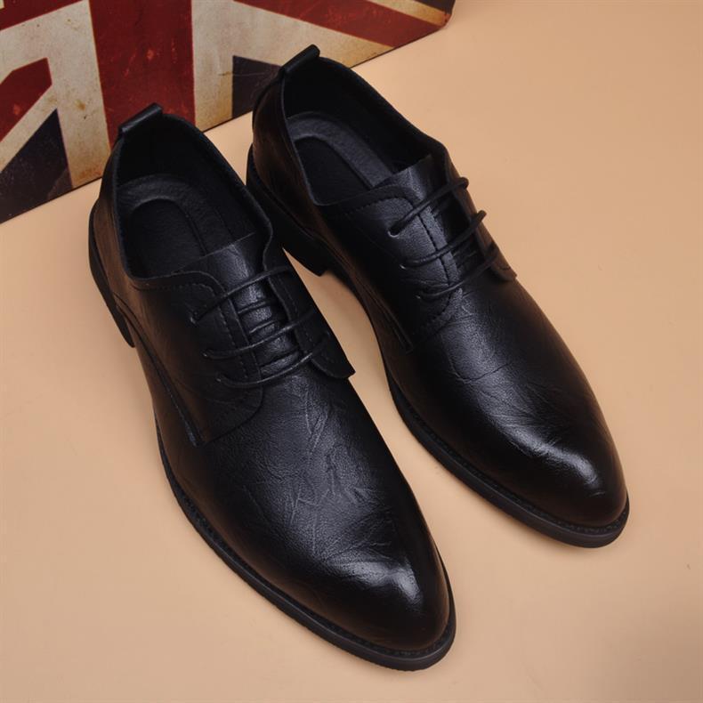 Men's Breathable Summer Korean Style Height Increasing Men's Business Leather Shoes