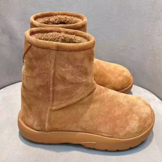 Women's Thick-soled Fur Winter Genuine Wool Thickening Snow Boots