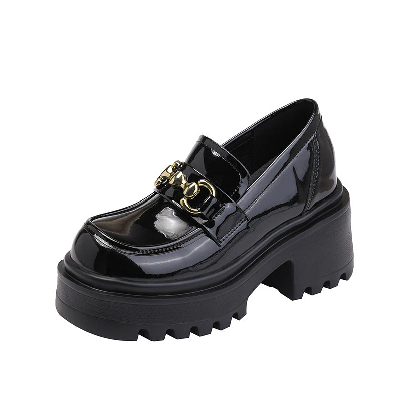 Women's Spring British Style Mary Jane Black Women's Casual Shoes