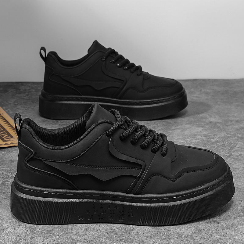 Men's All Black Board Autumn Restaurant Sports Sneakers