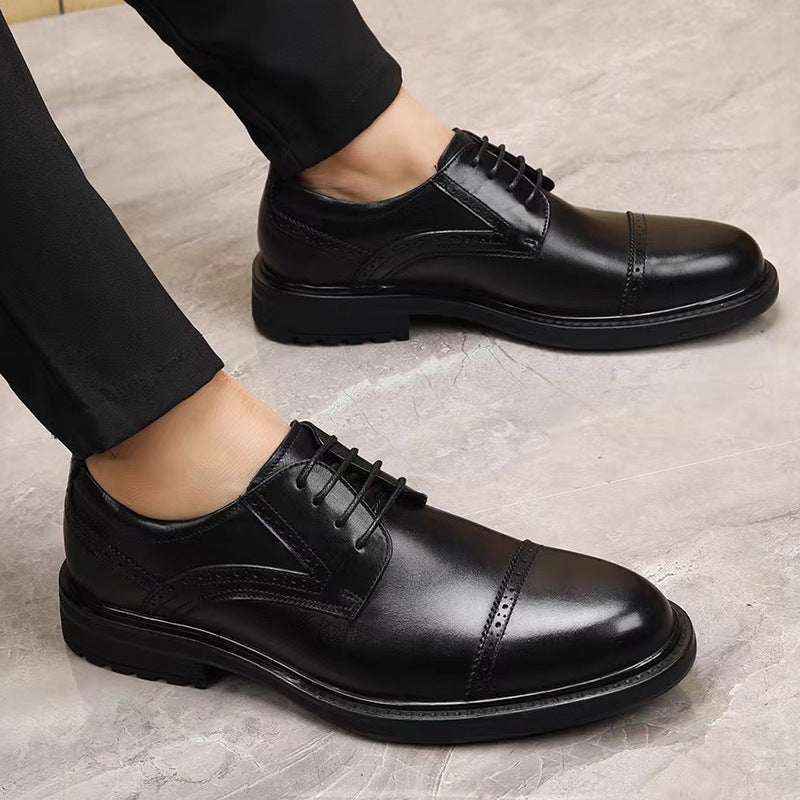 Men's Bottom British Formal Wear Genuine Breathable Comfortable Wedding Leather Shoes