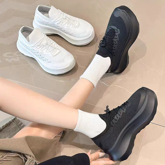 Women's Knitted Summer Small Height Increasing Muffin Sneakers