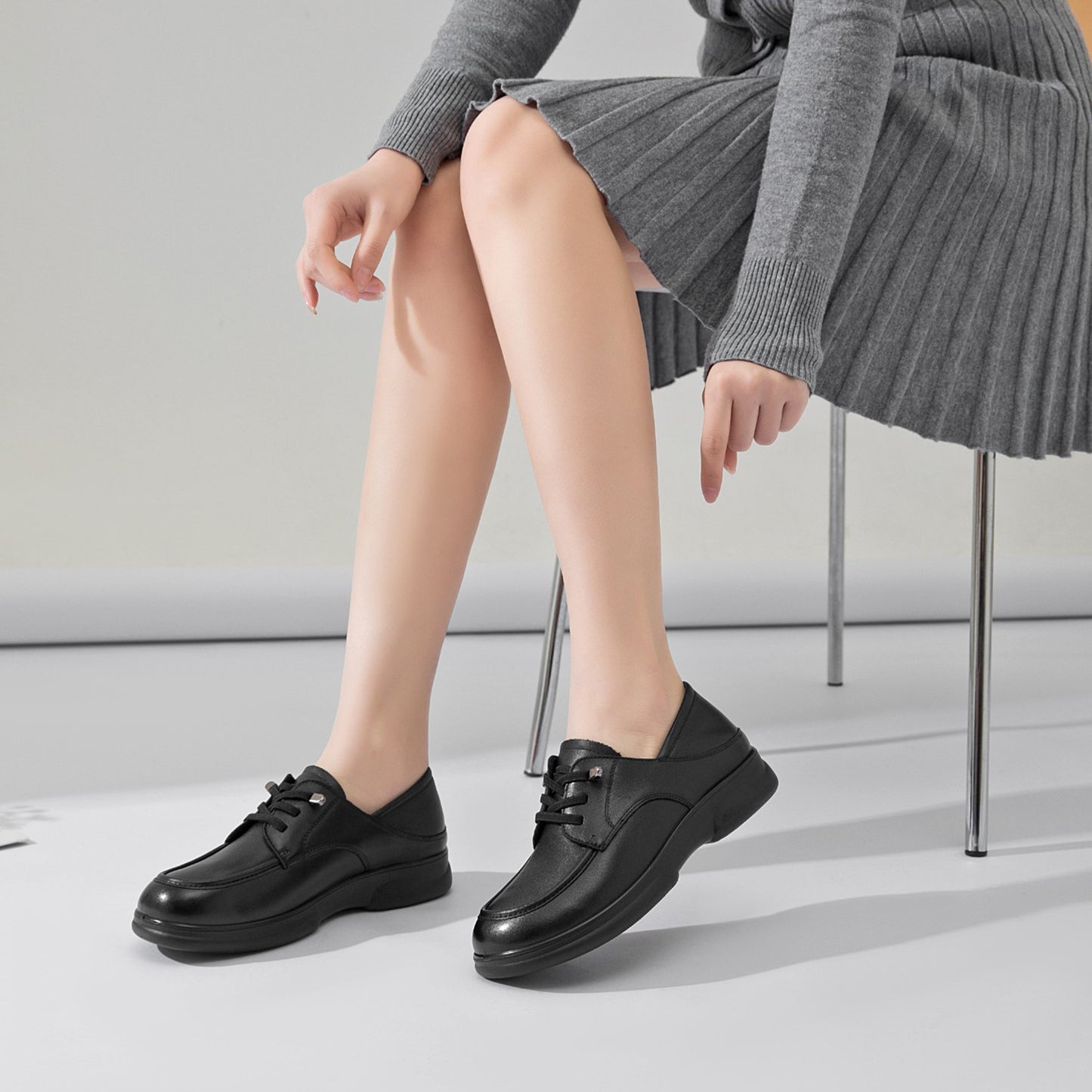 Women's Soft Pumps Spring Black Comfortable Platform Loafers