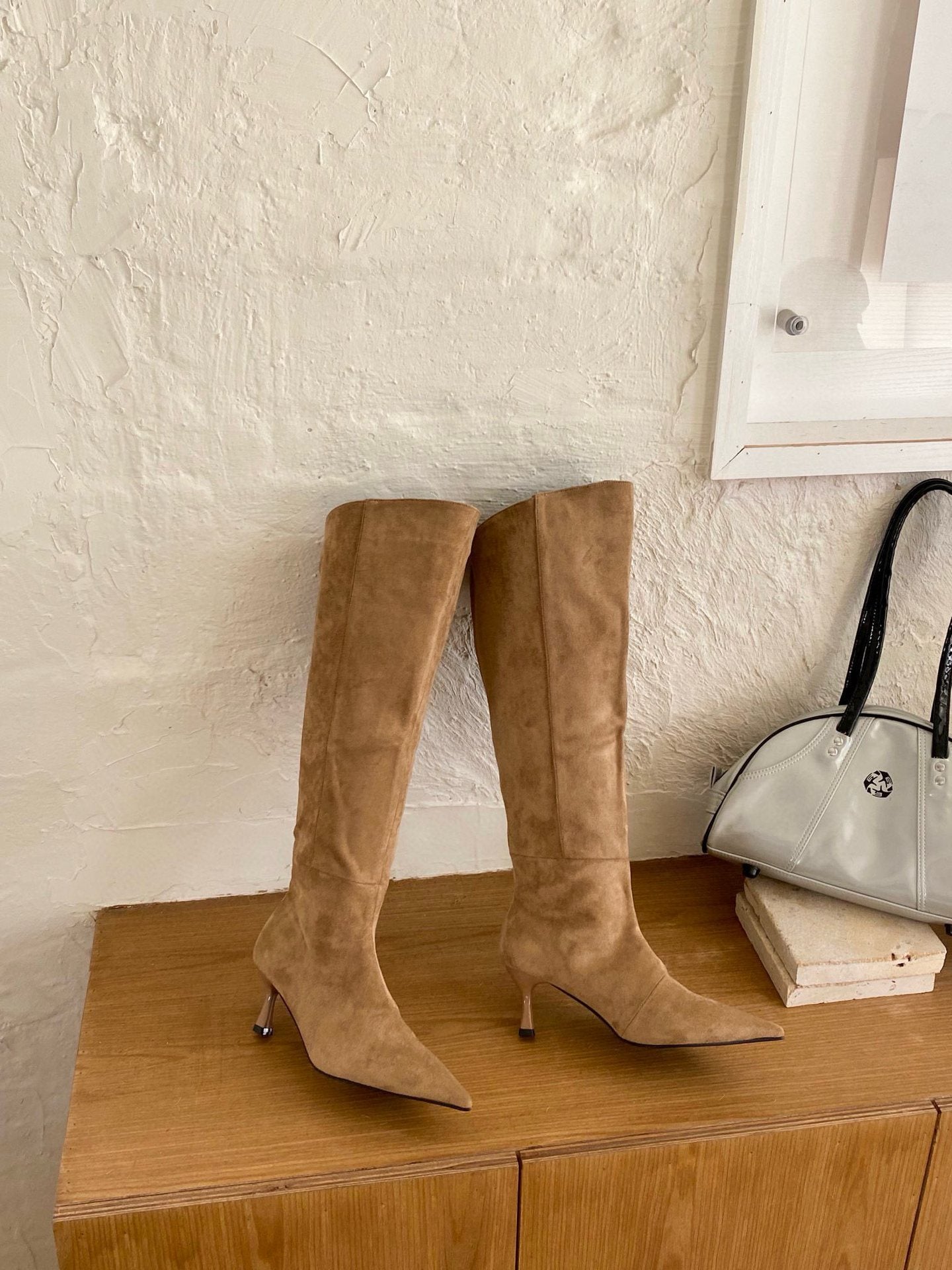 Tax-free Tube About Elegant Suede Stiletto Slimming Women's Leather Boots