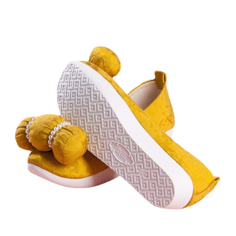 For Han Chinese Clothing Cloud Toe Workshop Handmade Pearl Casual Shoes