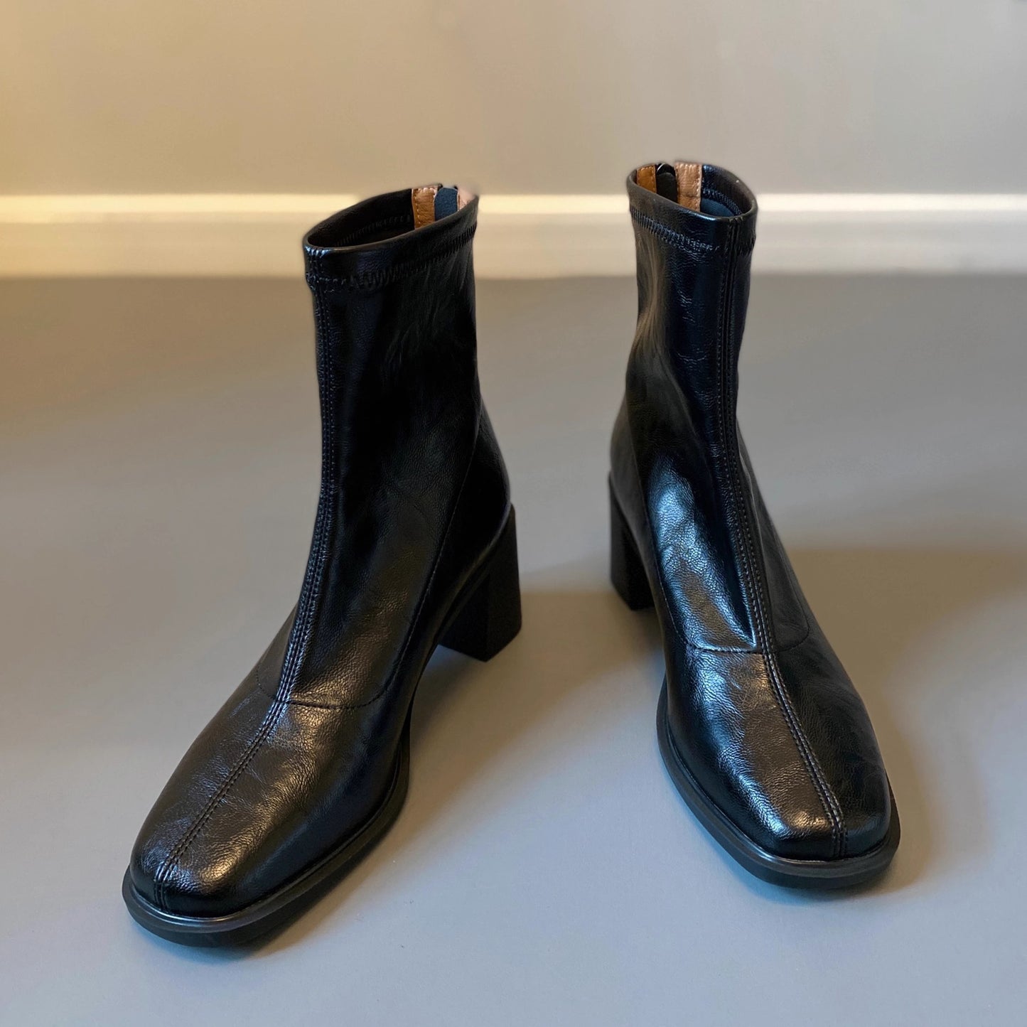 Toe Martin Small French Style Thick Women's Leather Boots