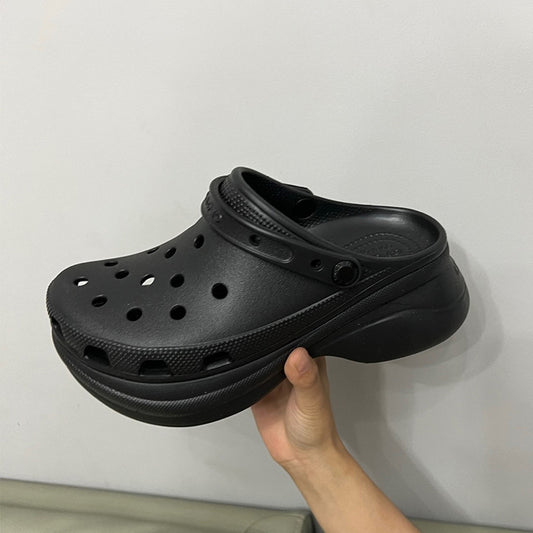 Women's Hole Thick Sole Height Increasing Beach Slippers