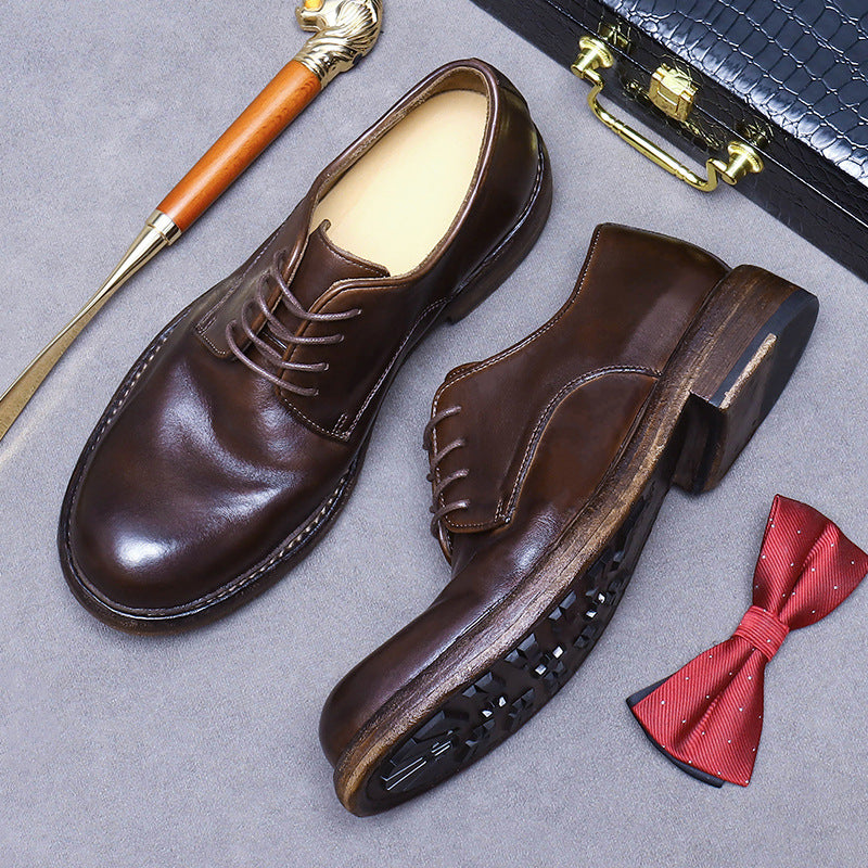 Men's Big Promotion Light Luxury Genuine Sole Handmade Good Men's Business Leather Shoes