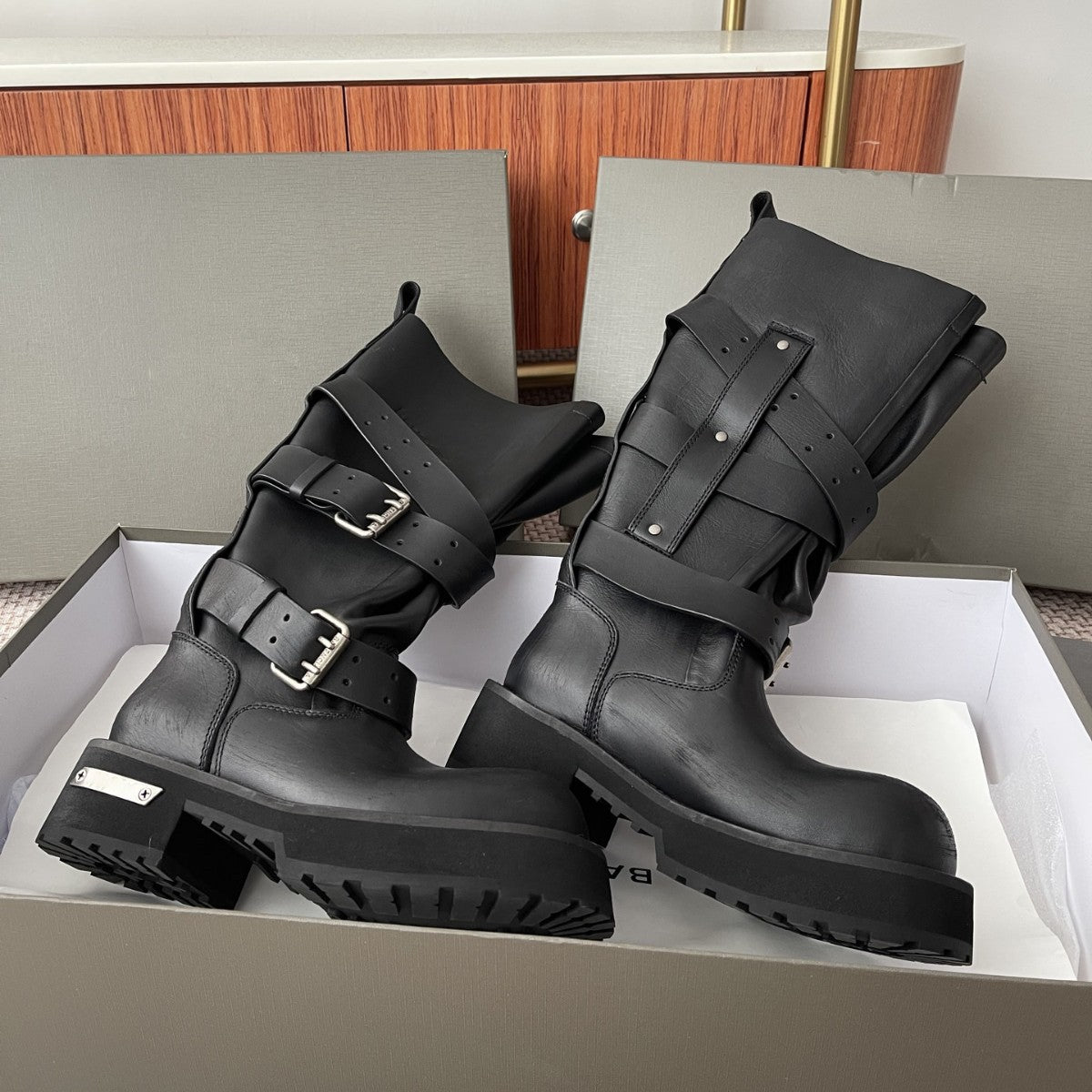 Women's & Men's High Quality Paris Venom Martin For Couple Breasted Genuine Boots