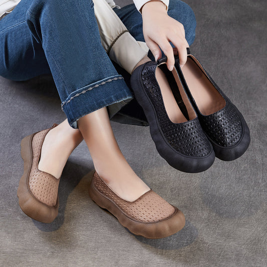 Women's Weave Embossed Vintage Soft Sole Thin Spring Women's Casual Shoes