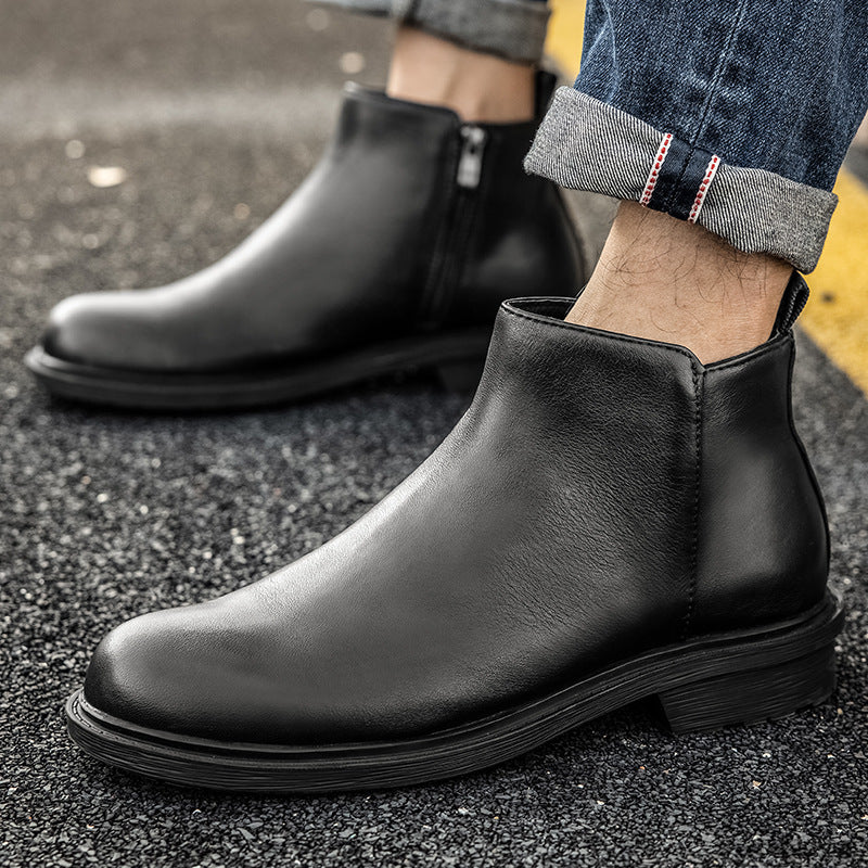 Men's Bottom Side Zip Short Middle Tube First Boots