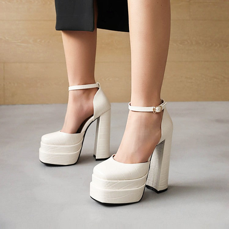 Empty Word With Solid Color Chunky Sandals