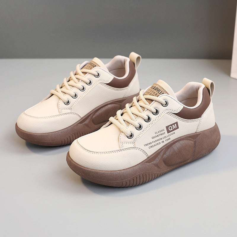 Women's Spring Platform Height Increasing Korean Sports Street Sneakers