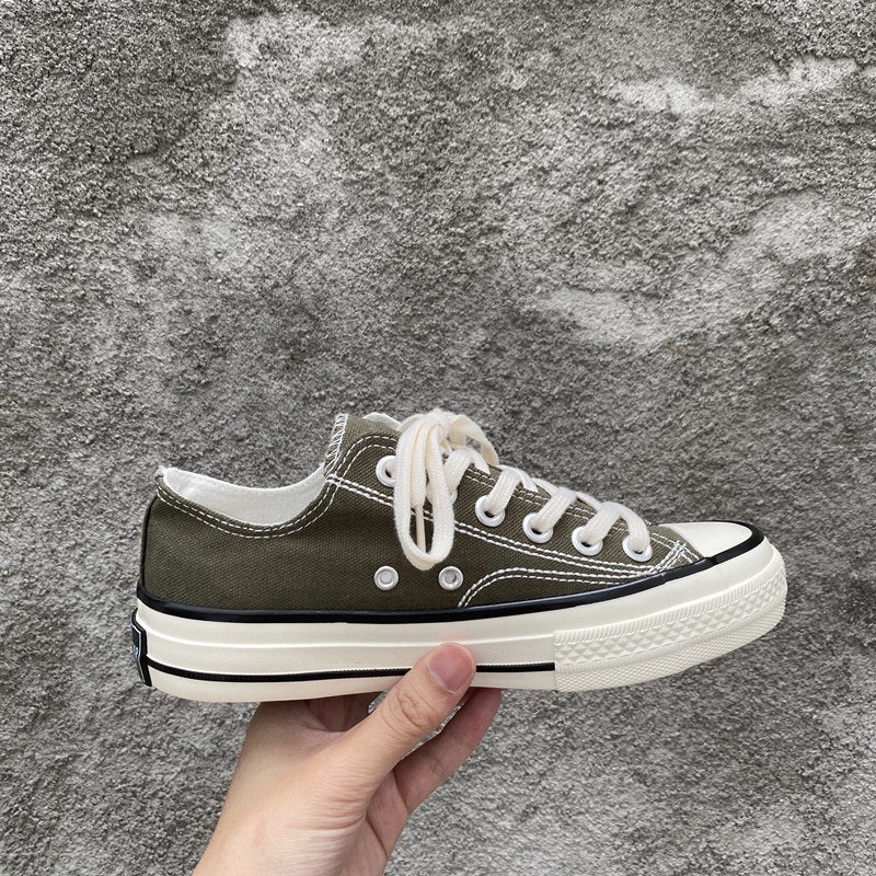 Women's & Men's White Black Low Upper Platform Hight Increasing Board Canvas Shoes