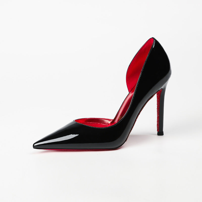 Air Cotton Side Empty Pointed Red High Sexy Temperament Shallow Women's Fashion Shoes