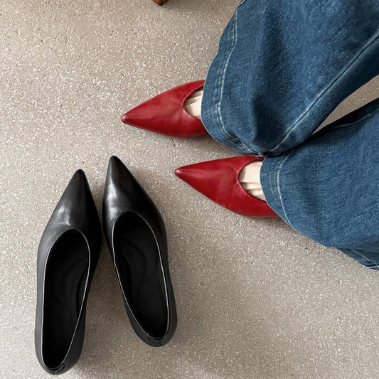 Shallow Mouth Pumps Female Low Early Heels