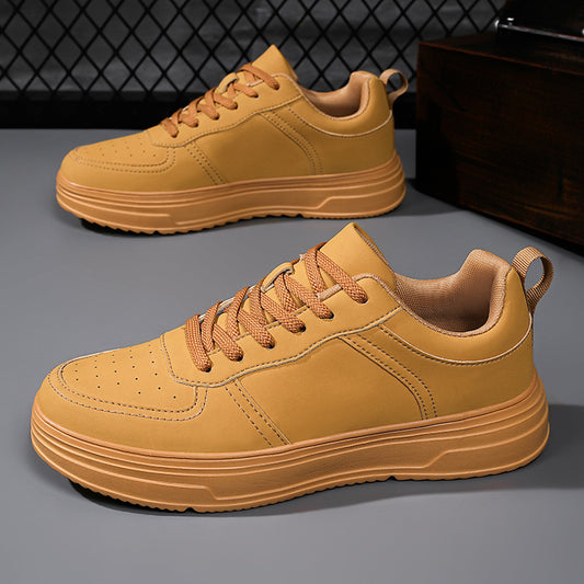 Men's National Fashion White Thick Sole Sports Sneakers