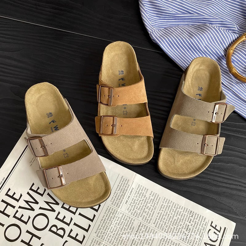 Women's Thick Bottom Toe Cap Half Retro Slippers
