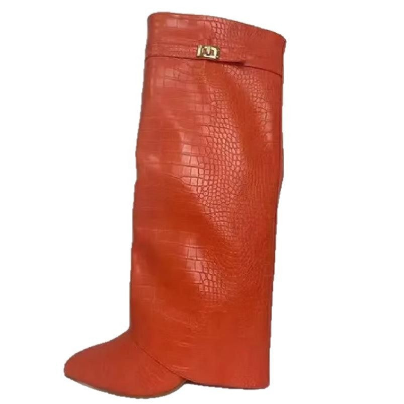 Pointed Toe Big Tube Circumference Comfortable Boots