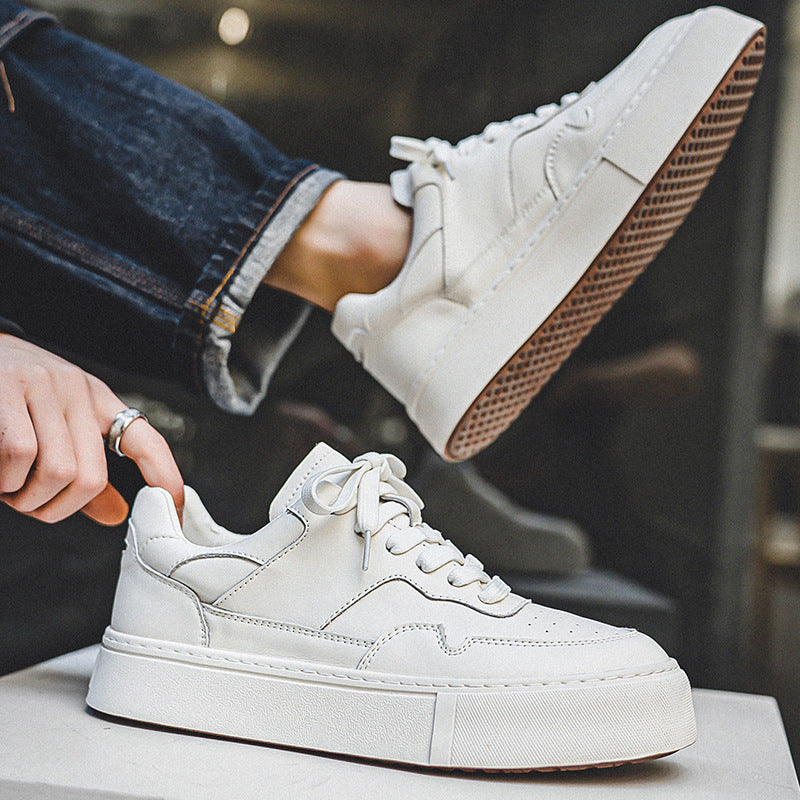 Men's Spring Classic White Thick Sole Increased Sports Men's Board Shoes