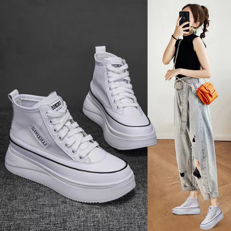 Women's Trendy Four Lace Up Ankle Vintage Martin Platform Fashion Women's Leather Boots