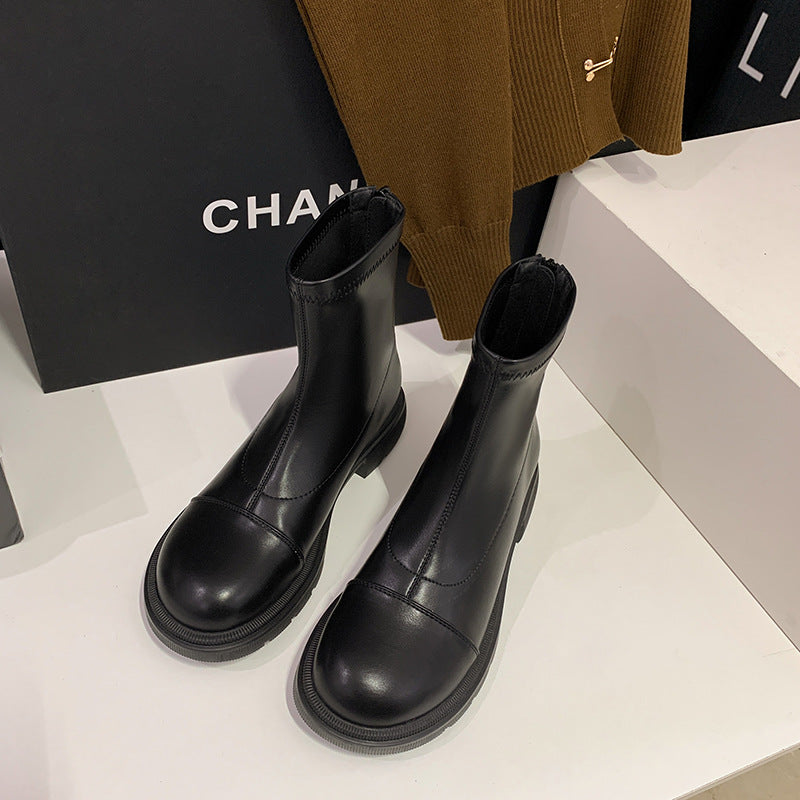 Women's Autumn British Style Retro Soft Platform Boots