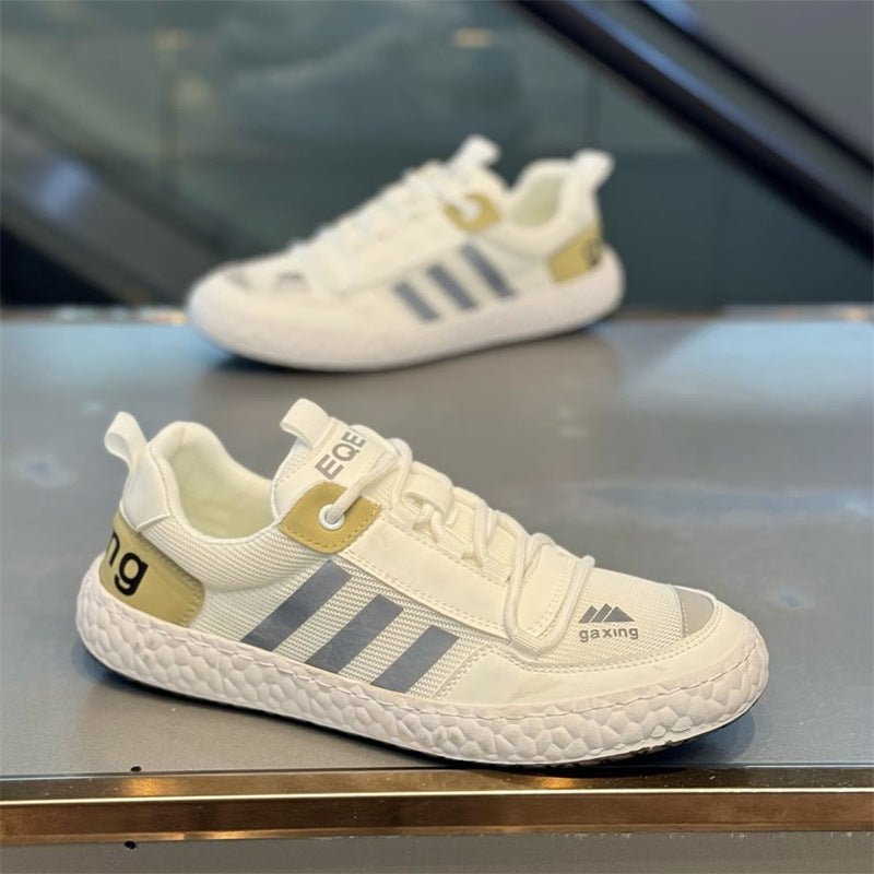 Men's Surface Breathable Lace Up Fashion Board Flat Casual Shoes