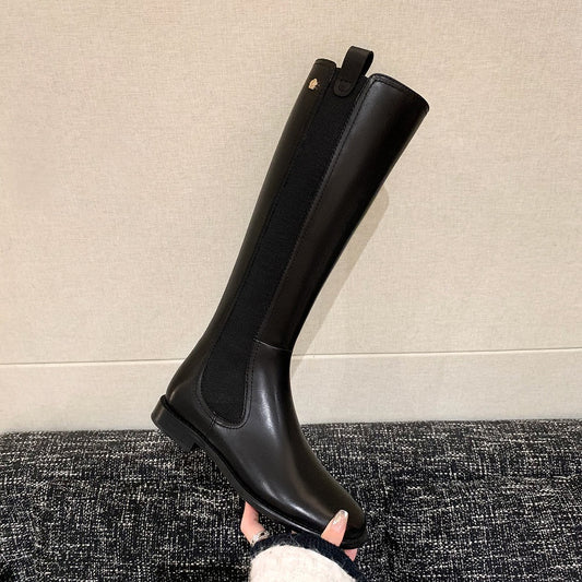 Mom Autumn Round Head Stretch Zipper Boots
