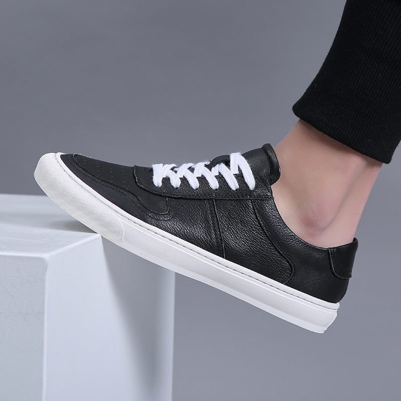 Men's Top Layer Cowhide White Sports Fashion Men's Board Shoes
