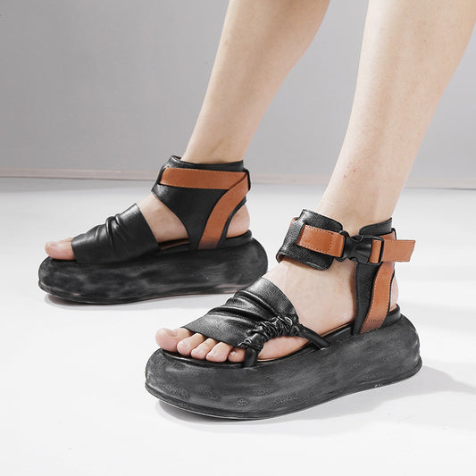 Women's Summer Retro Platform Fashionable Elegant Soft Sandals