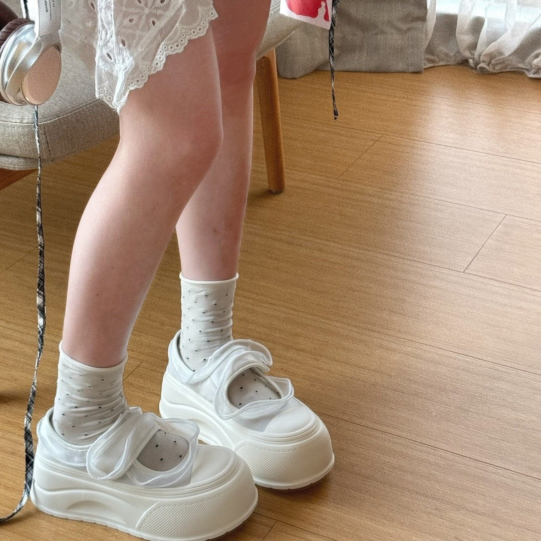 Women's Mary Jane Single-layer Ugly Cute Platform Canvas Shoes