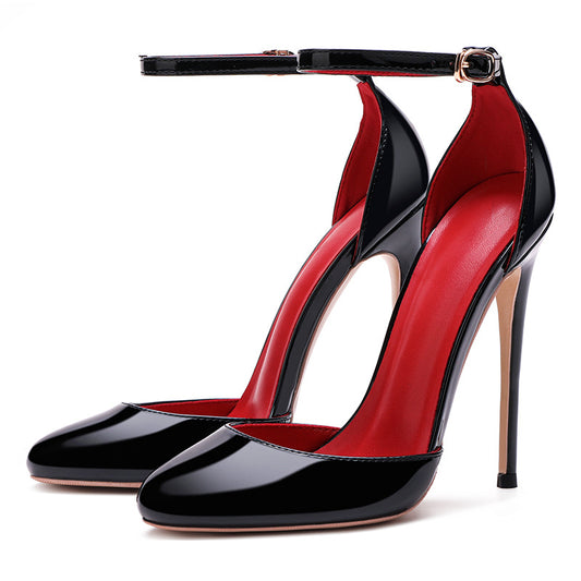 Comfortable Round Toe Stiletto Hollow Closed High Heeled Sandals