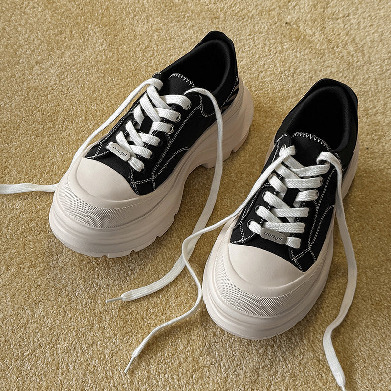 Women's & Men's Thick Sole Increased Lightweight Daddy Breathable Canvas Shoes