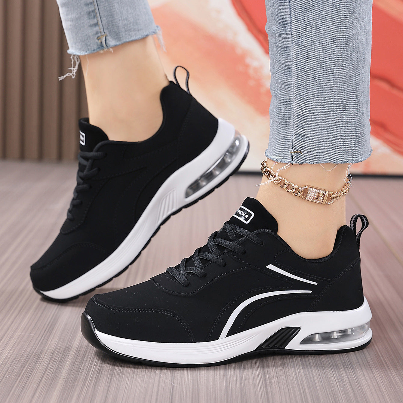 Women's Charming Woven Fashionable Plaid Breathable Sneakers