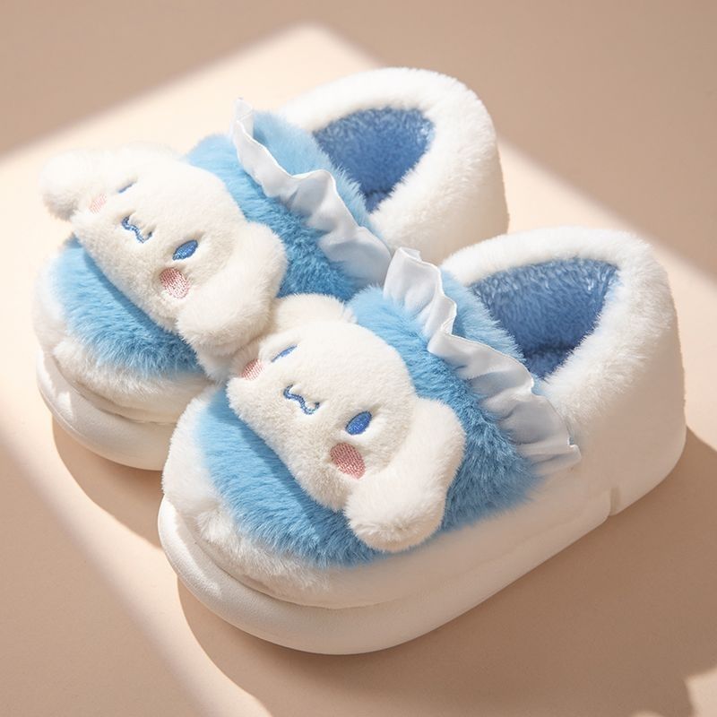 Cotton Heart Winter Home Cute Warm Slugged Sandals