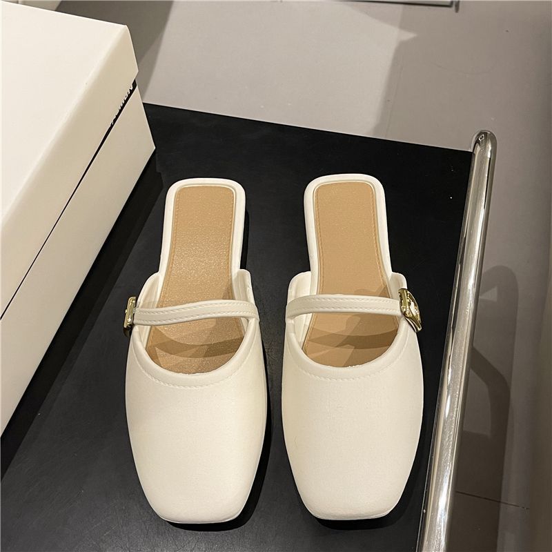 Women's Closed Toe Half Outer Wear Shallow Mouth Soft Muller Sandals