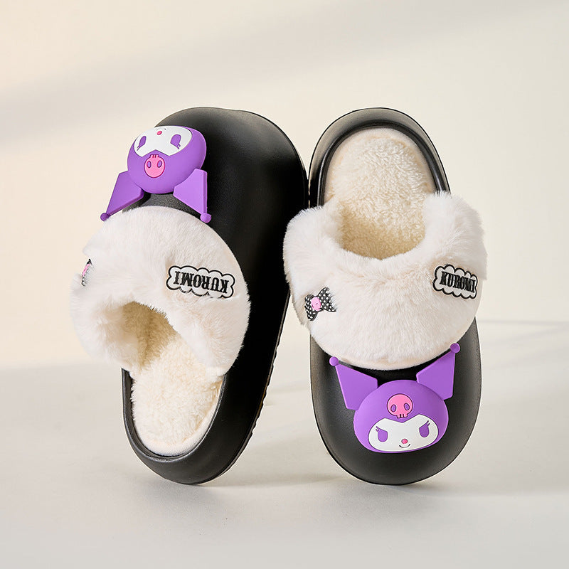 Women's Cotton Waterproof Indoor Home Removable Fur Sandals