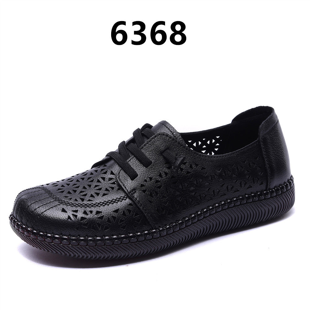 Women's Pumps Flat Hole Retro Platform Mom Women's Casual Shoes