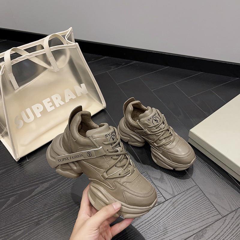 Women's Early Autumn Thick Bottom Slim Feet Color Casual Shoes