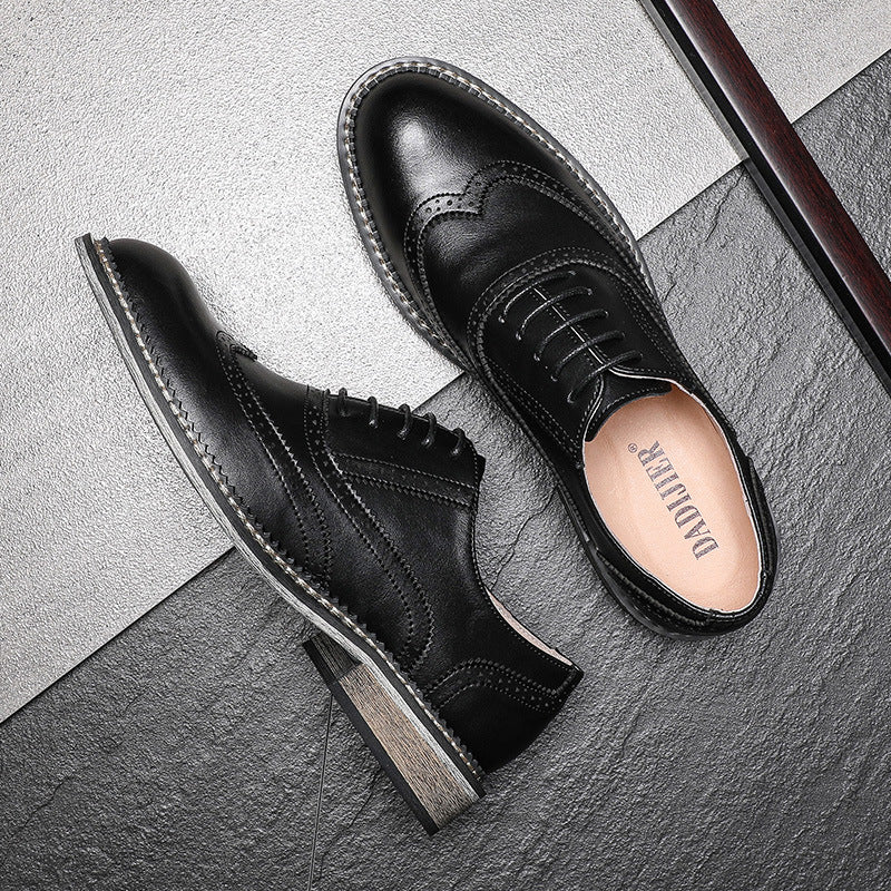 Men's Formal Fashionable Brogue British Personalized Wedding Casual Shoes