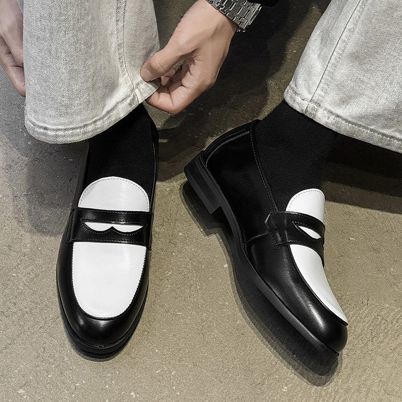 Men's Retro Color Matching British American Slip-on Loafers/doug Shoes