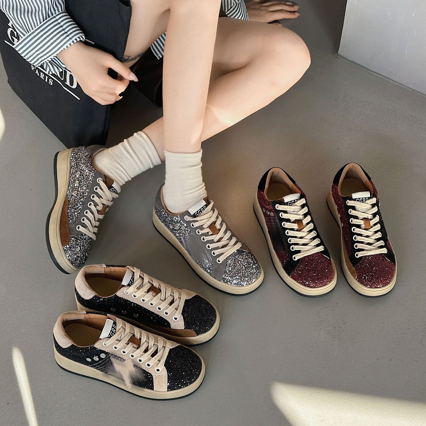 Women's Dirty Autumn Brushed Retro Star Fashion Sneakers
