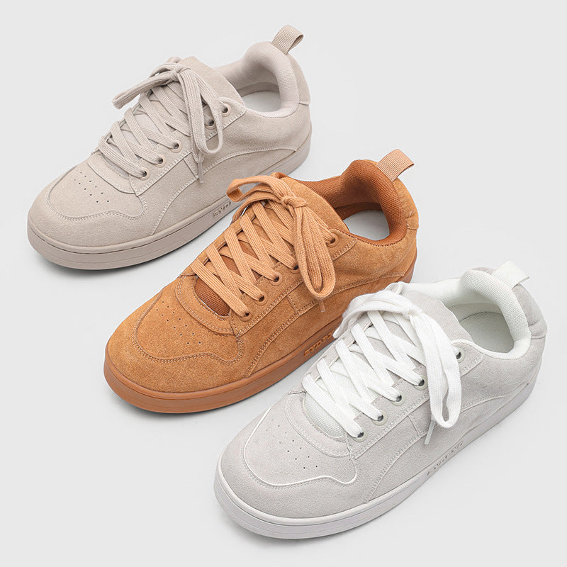 Women's & Men's High Version Platform Board Suede Matte Men's Casual Leather Shoes