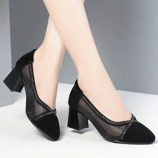 Women's Single Mid Perforated Breathable Mesh Surface Casual Shoes