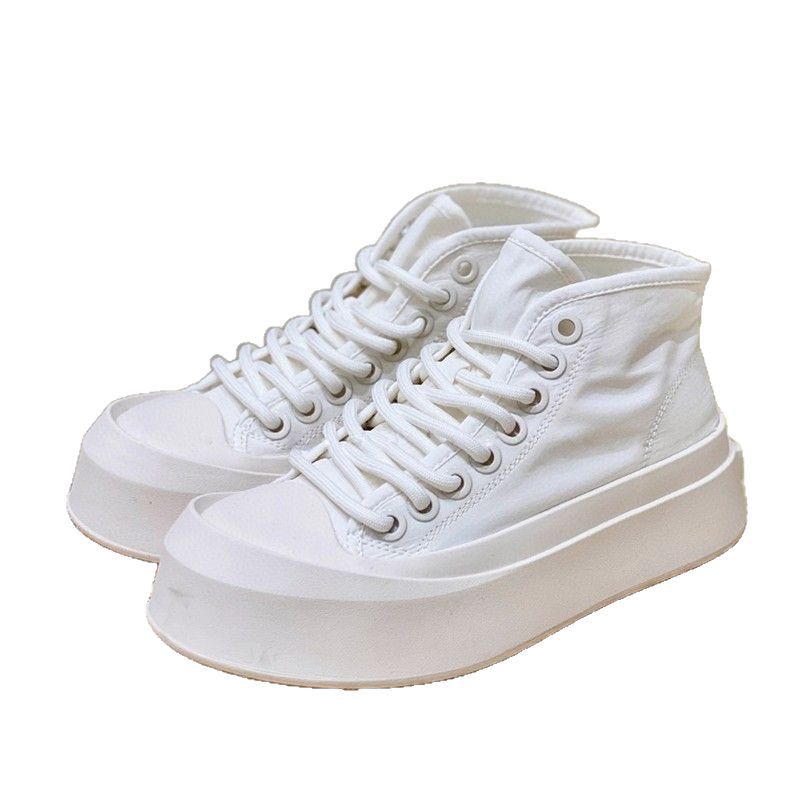 Women's Platform Big Head White Round Toe Women's Canvas Shoes