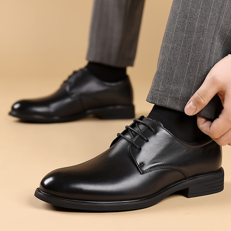 Men's Retro British Style Round Toe Groom Wedding Leather Shoes