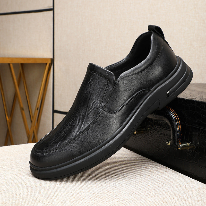 Men's Super Soft Loose Comfortable Spring Slip-on Men's Casual Leather Shoes
